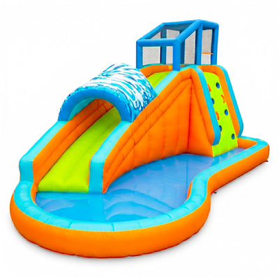 Banzai Kids Inflatable Surf Rider Aqua Lagoon Water Park Slide and Pool (Used)