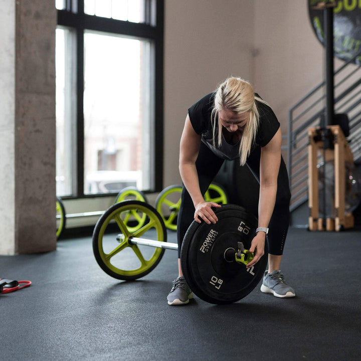 AXLE Lightweight Olympic Barbell w/ Weight Plate(Straps Not Included)(Open Box)