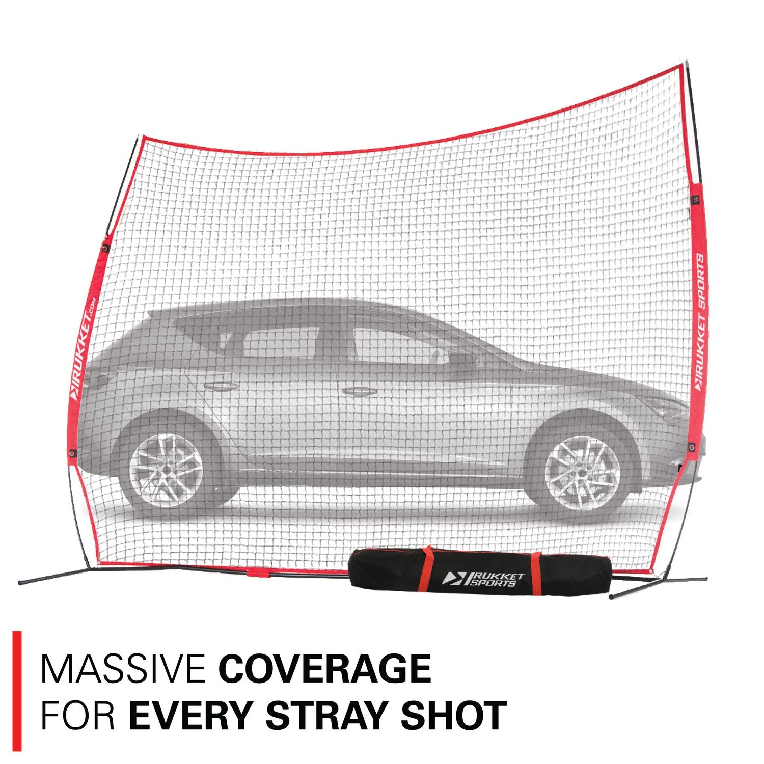 Rukket Sports Multi-Sport Barrier Protective Backstop Net, 12 x 9 Feet (Used)