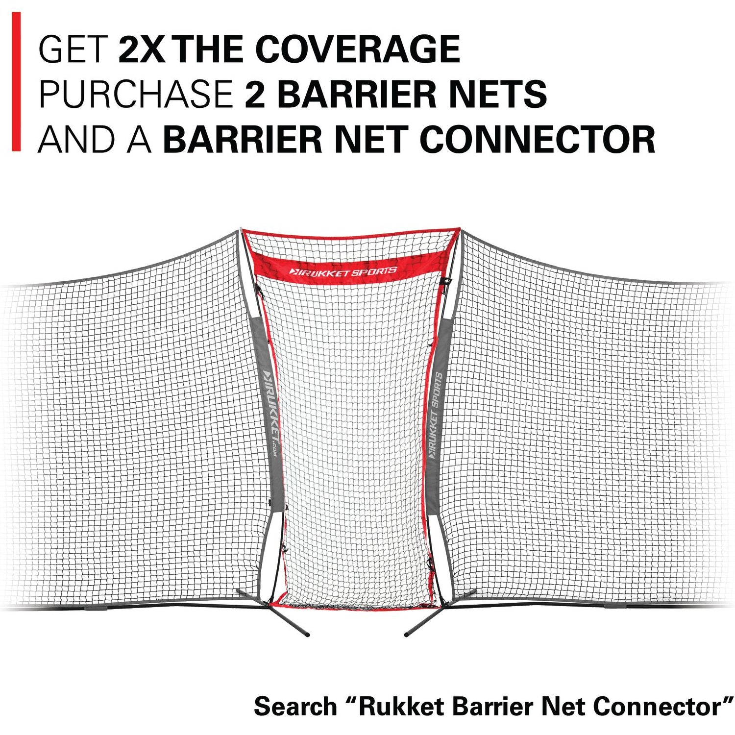 Rukket Sports Multi-Sport Barrier Protective Backstop Net, 12 x 9 Feet (Used)