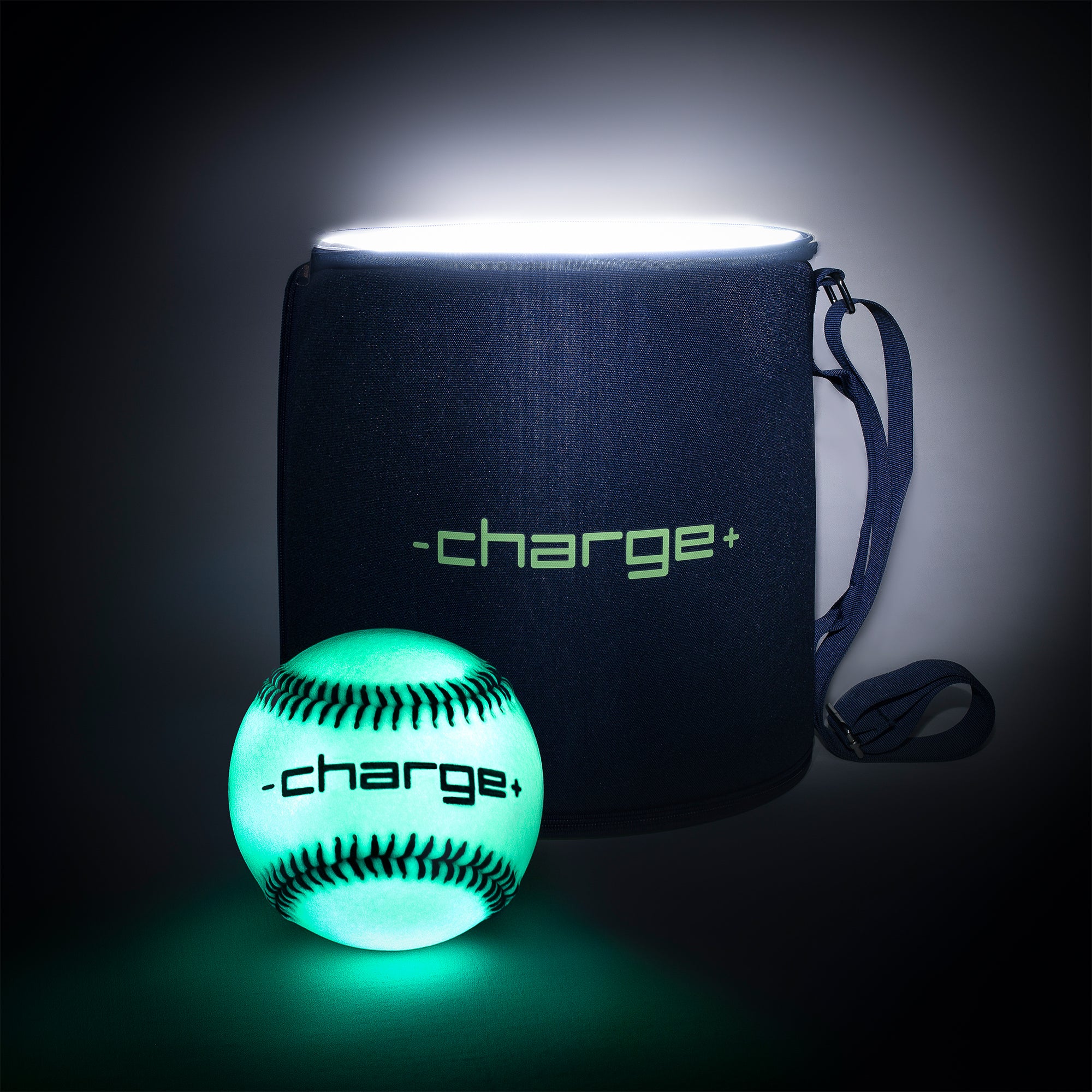 Chargeball Glow In The Dark Baseball PRO Kit with LED Charging and Carrying Bag - VMInnovations