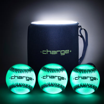 Chargeball Glow in the Dark Baseball PRO Kit w/ Bag & Regulation Ball, 2 Pack - VMInnovations