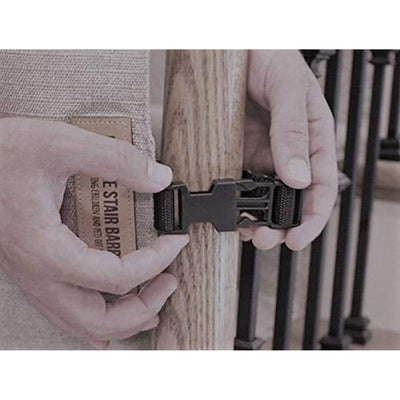 The Stair Barrier 36-42In Banister to Banister Baby/Pet Gate, Lined Black (Used) - VMInnovations