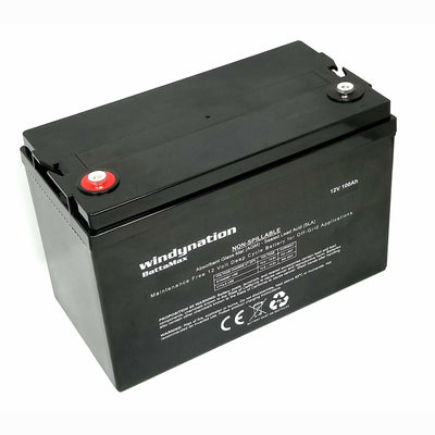 Windy Nation 12V 100 Ah Deep Cycle Solar Off Grid Battery with Cables (3 Pack)