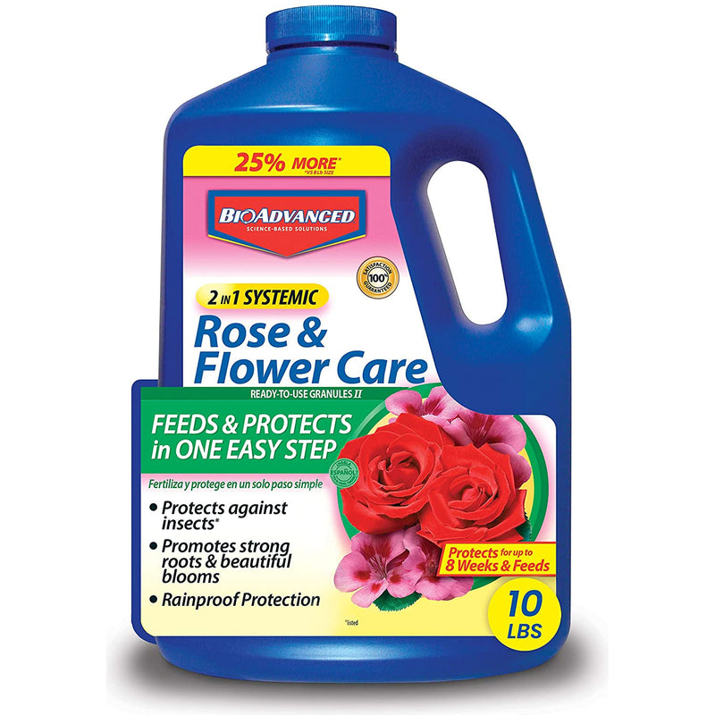 2 in 1 Systemic Rose & Flower Care Insect Protection, 10 lb (Open Box)