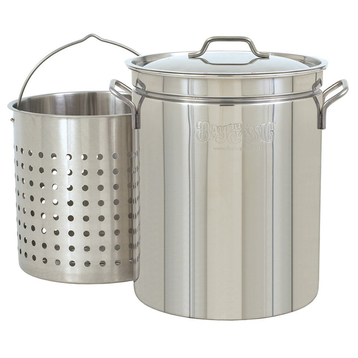 Bayou Classic 62 Quart Stainless Steel Stockpot with Vented Lid, BC-1160, Silver