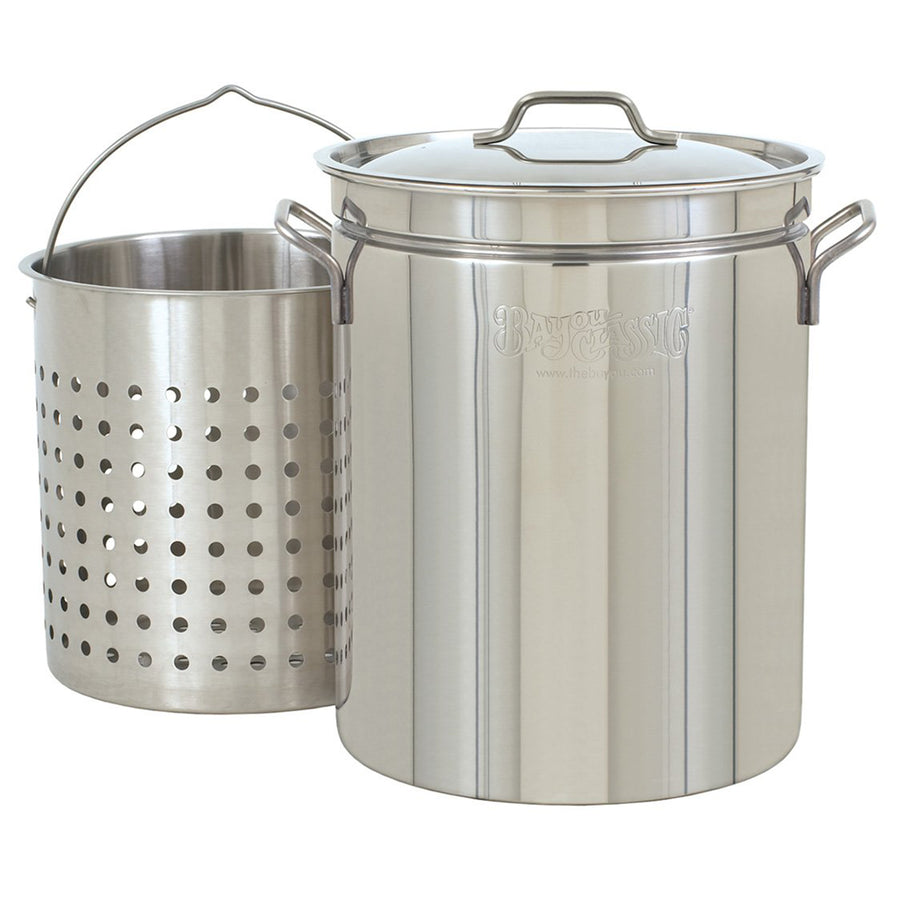 Bayou Classic Large 62 Quart Stainless Steel Pot with Basket (Open Box) - VMInnovations