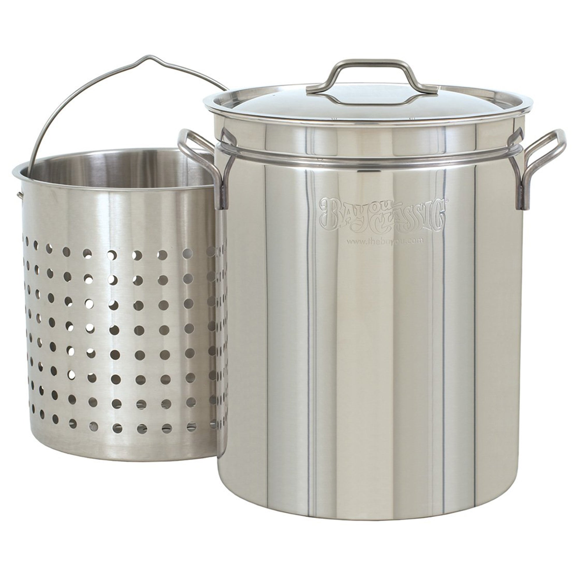 Bayou Classic Large 62 Quart Stainless Steel Pot with Basket (Open Box) - VMInnovations