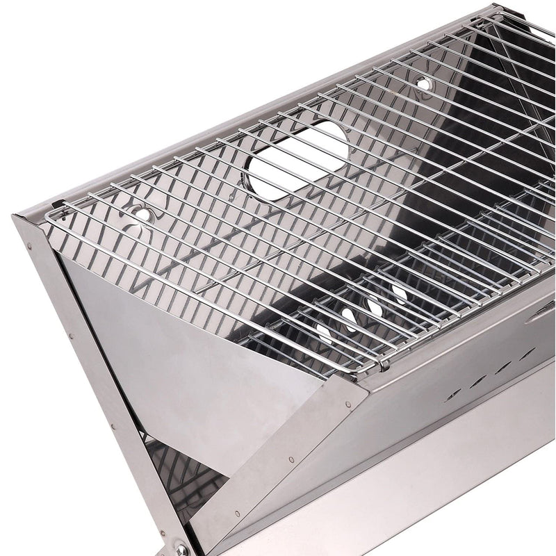 Brentwood BB-1811F 18" Folding Lightweight Portable Charcoal BBQ Grill, Silver