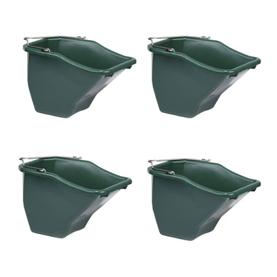 Little Giant 10-Quart Plastic Flat Back Livestock Feed Bucket, Green (4 Pack) - VMInnovations