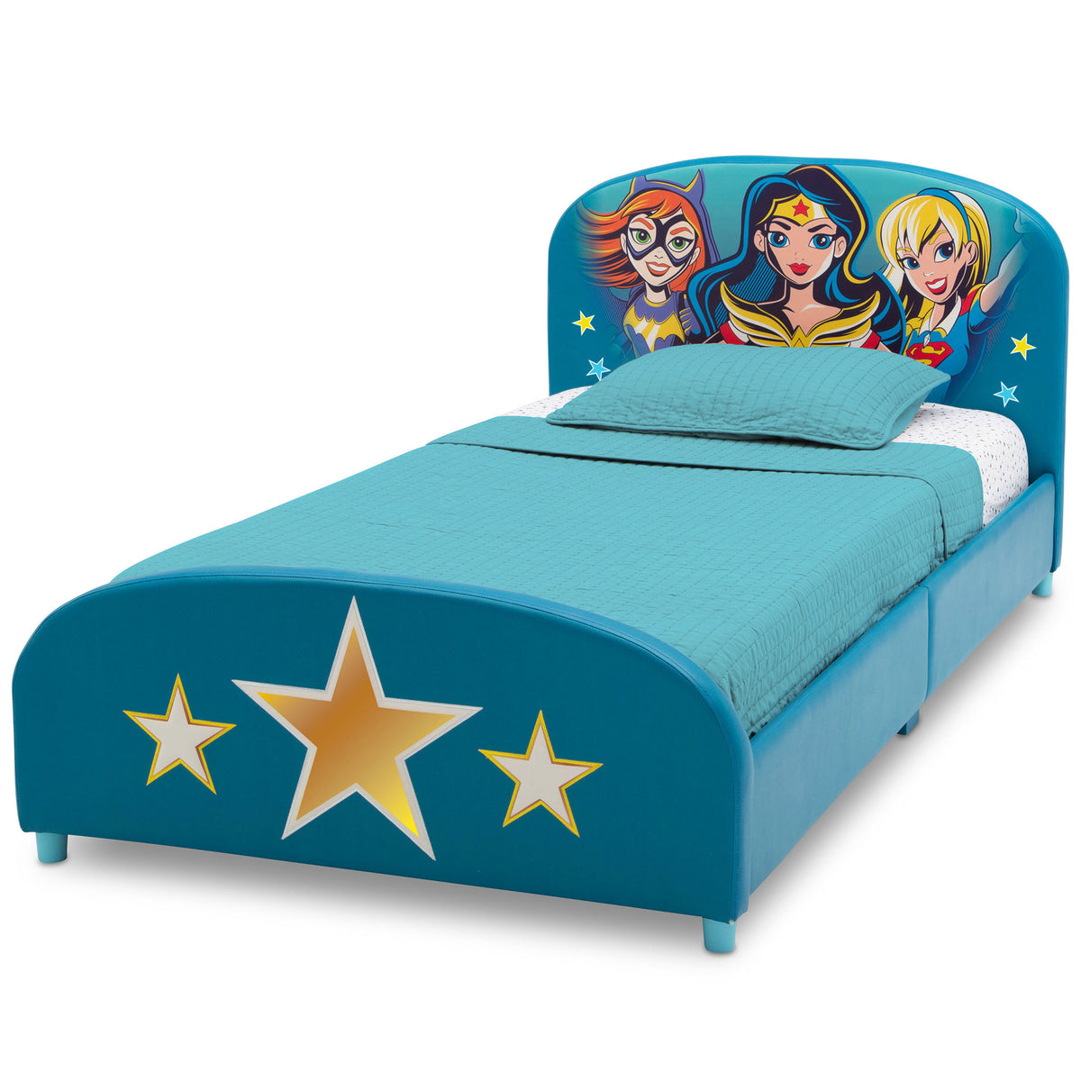 Delta Children DC Comics Super Hero Girls Upholstered Kids Twin Bed (Open Box)