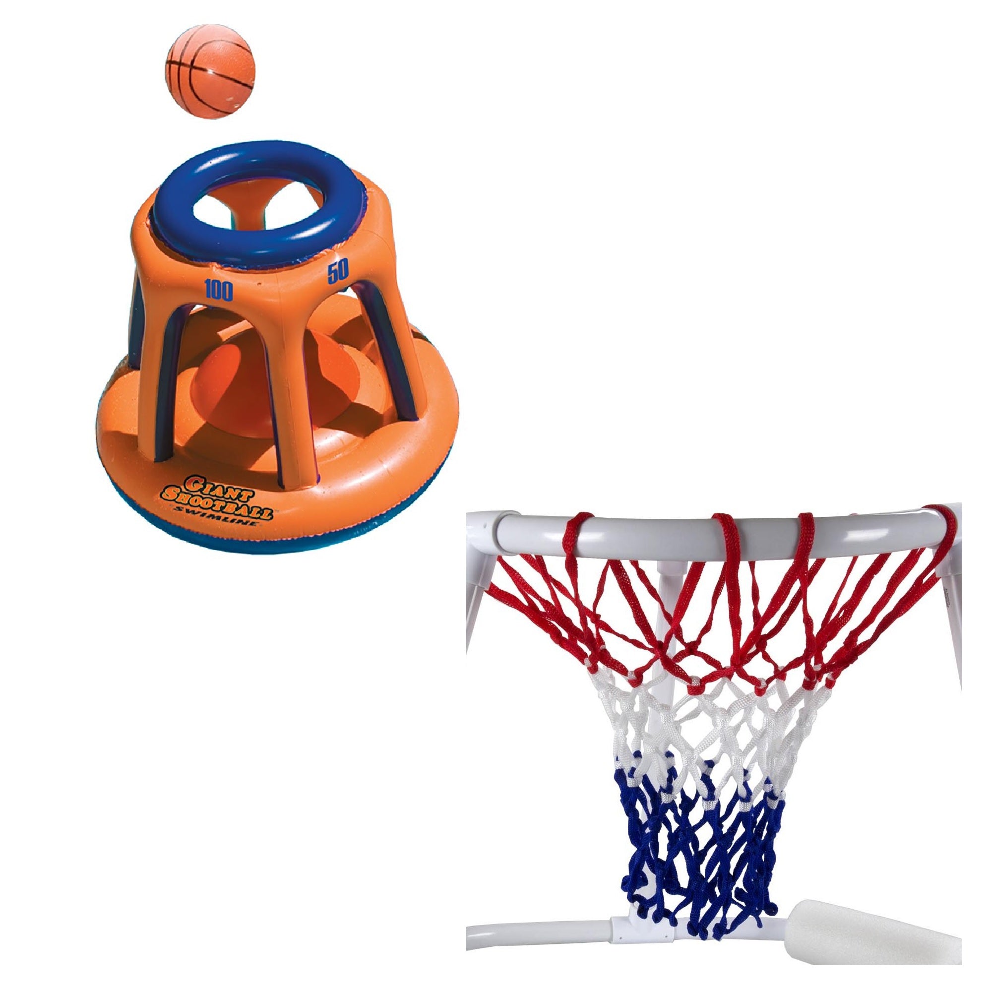 Swimline Basketball Hoop Giant Pool Float & Swimline Super Hoops Floating Hoop - VMInnovations