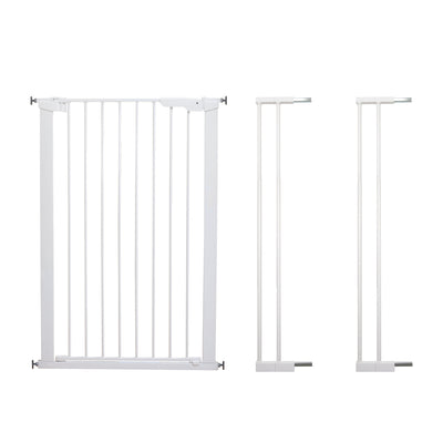 BabyDan Scandinavian 31 Inch Pet Safety Gate & 2-Pack Gate Extensions, White