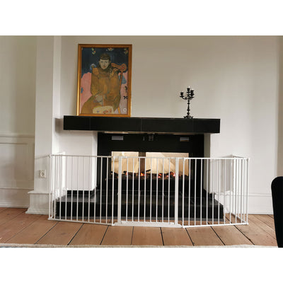 BabyDan Flex Hearth 35.4-109.5" XL Size Safety Baby Gate for Fireplace, White