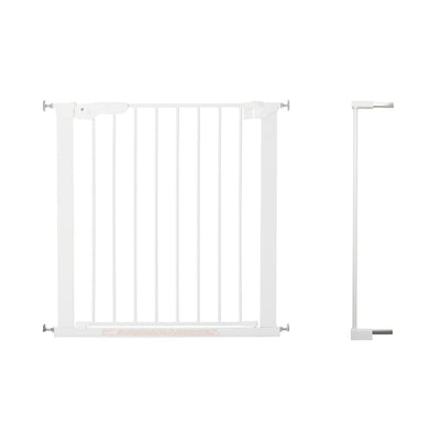 BabyDan Premier 28.9-36.7 Inch Baby Gate & Extend A 2 x 2.6" Gate Kit, White