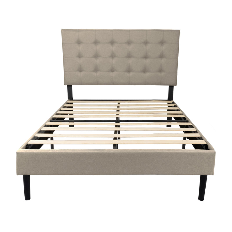Living Essentials BBFBG01TW Madison Bed Frame in Box with LED and USB Port, Full