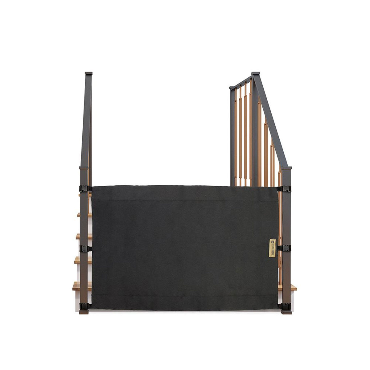 THE STAIR BARRIER 36 to 42 Inch Banister to Banister Baby Pet Gate, Burlap Black - VMInnovations