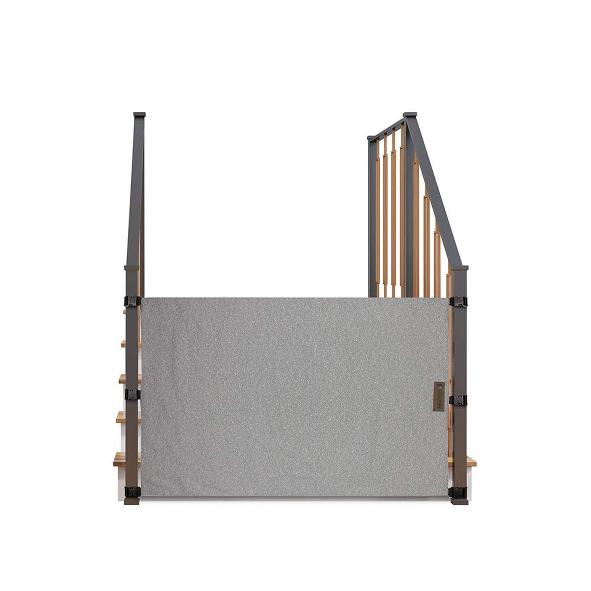 THE STAIR BARRIER 36 to 42" Banister to Banister Baby and Pet Gate, Burlap Gray - VMInnovations