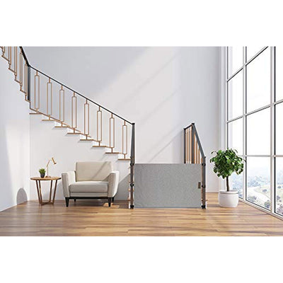 THE STAIR BARRIER 36 to 42" Banister to Banister Baby and Pet Gate, Burlap Gray - VMInnovations
