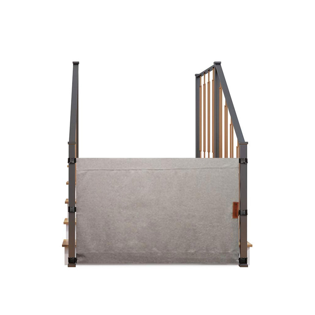 THE STAIR BARRIER 42 to 52 Inch Banister to Banister Baby Pet Gate, Burlap Khaki - VMInnovations