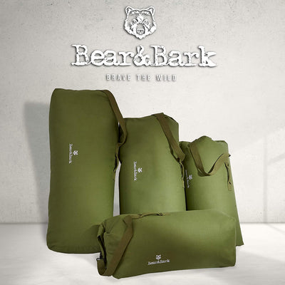 Bear&Bark Military Style Top Load Duffel Bag, 56 x 32 Inch, Green (Open Box)