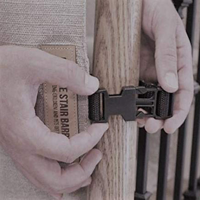 The Stair Barrier 42 to 52 Inch Banister to Banister Baby and Pet Gate, Ash - VMInnovations