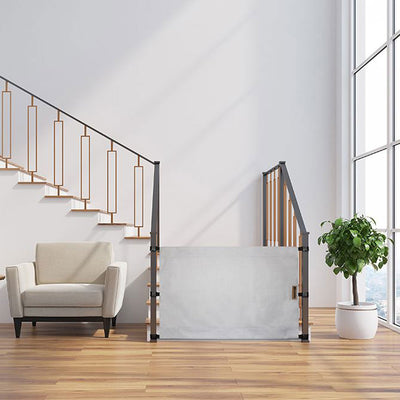 THE STAIR BARRIER 42 to 52" Banister to Banister Baby Pet Gate, Crypton Pebble (Damaged)