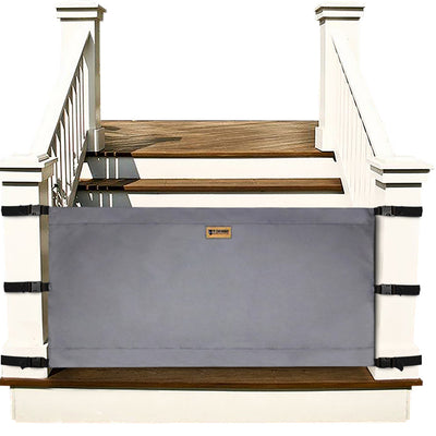 The Stair Barrier 42 to 52 In Banister to Banister Baby & Pet Gate, In Out Gray - VMInnovations
