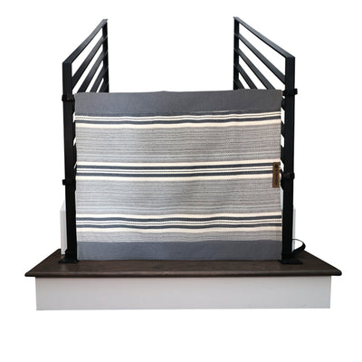 The Stair Barrier 42 to 52 Inch Banister to Banister Baby & Pet Gate, Gray Lines - VMInnovations