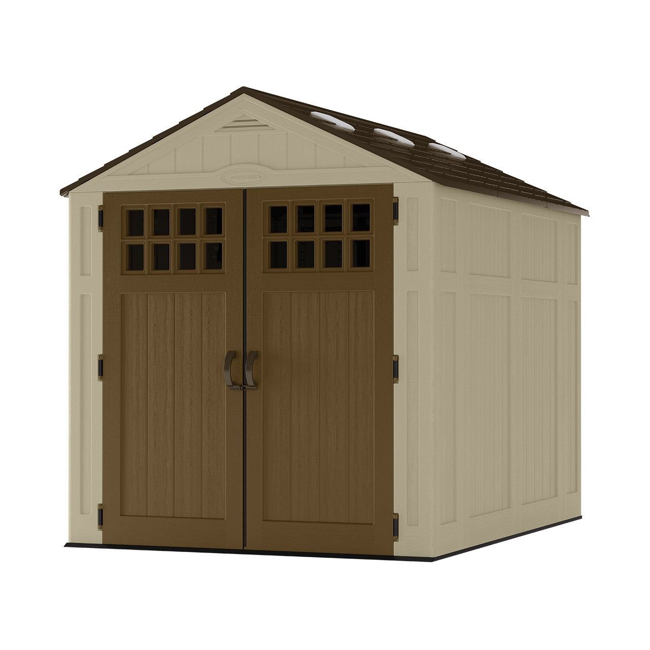 Suncast 306 Cu Ft Everett 6 x 8 Foot Resin Garden Tool Storage Shed (Open Box) - VMInnovations