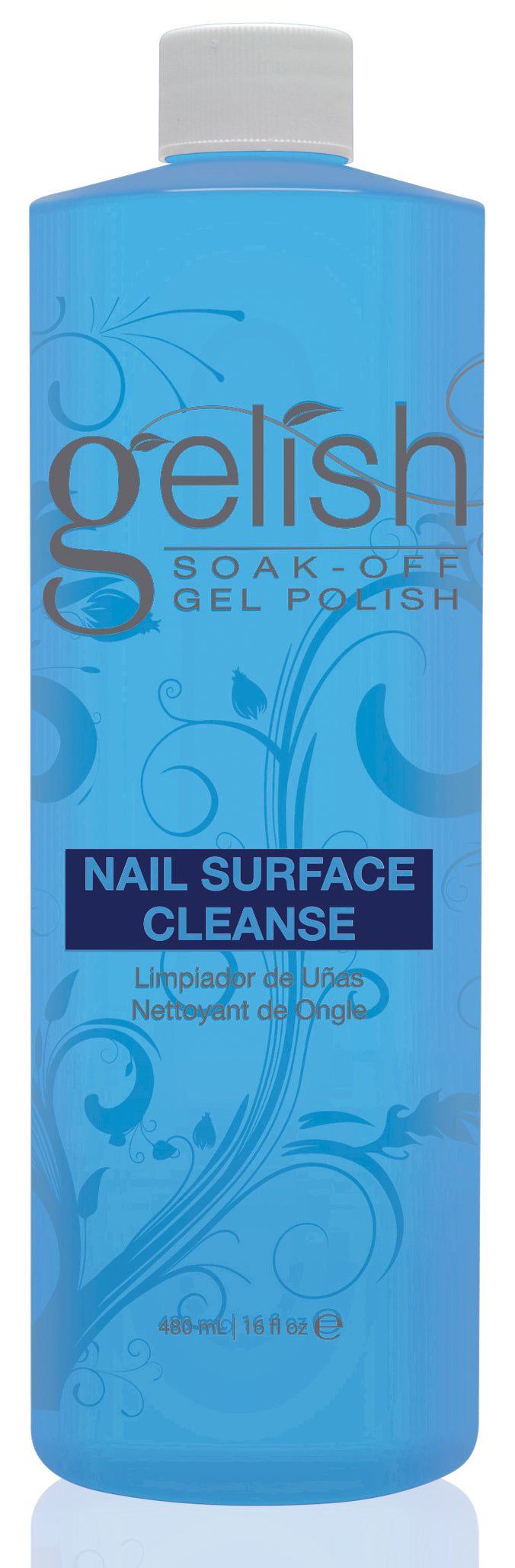 Gelish Nail Soak Off Surface Gel UV Top Coat Cleanser Bottle 16fl oz (4 Pack)
