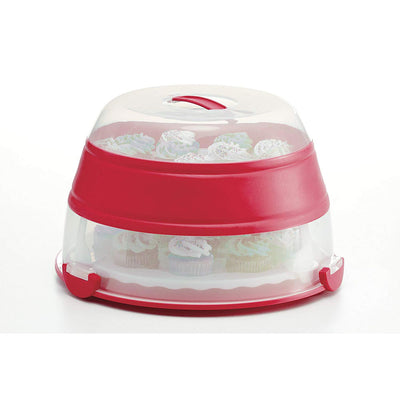 Progressive International Prepworks Collapsible Cupcake Carrier, Red (Open Box)