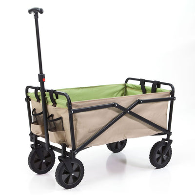 Seina Manual 150 LB Capacity Folding Steel Wagon Garden Cart, Tan (For Parts)