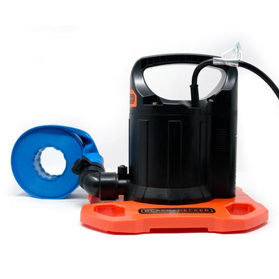 Black+Decker 1500 GPH Submersible Manual Pool Cover Pump with Discharge Hose