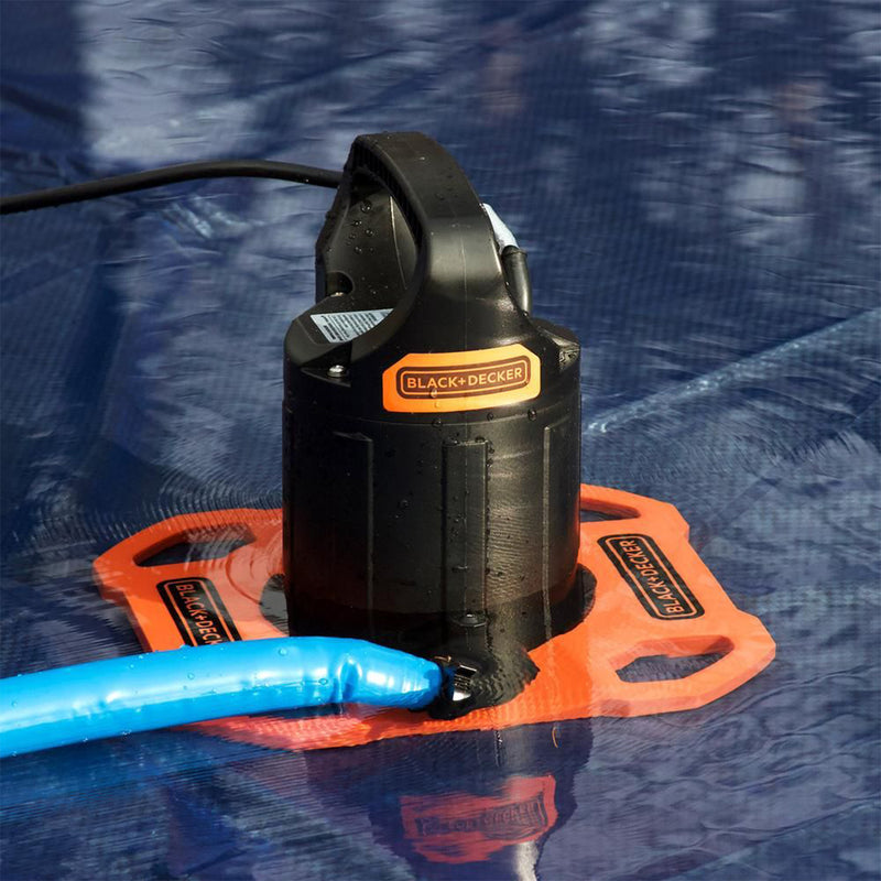 Black+Decker 1500 GPH Submersible Pool Cover Pump w/ Discharge Hose (For Parts)
