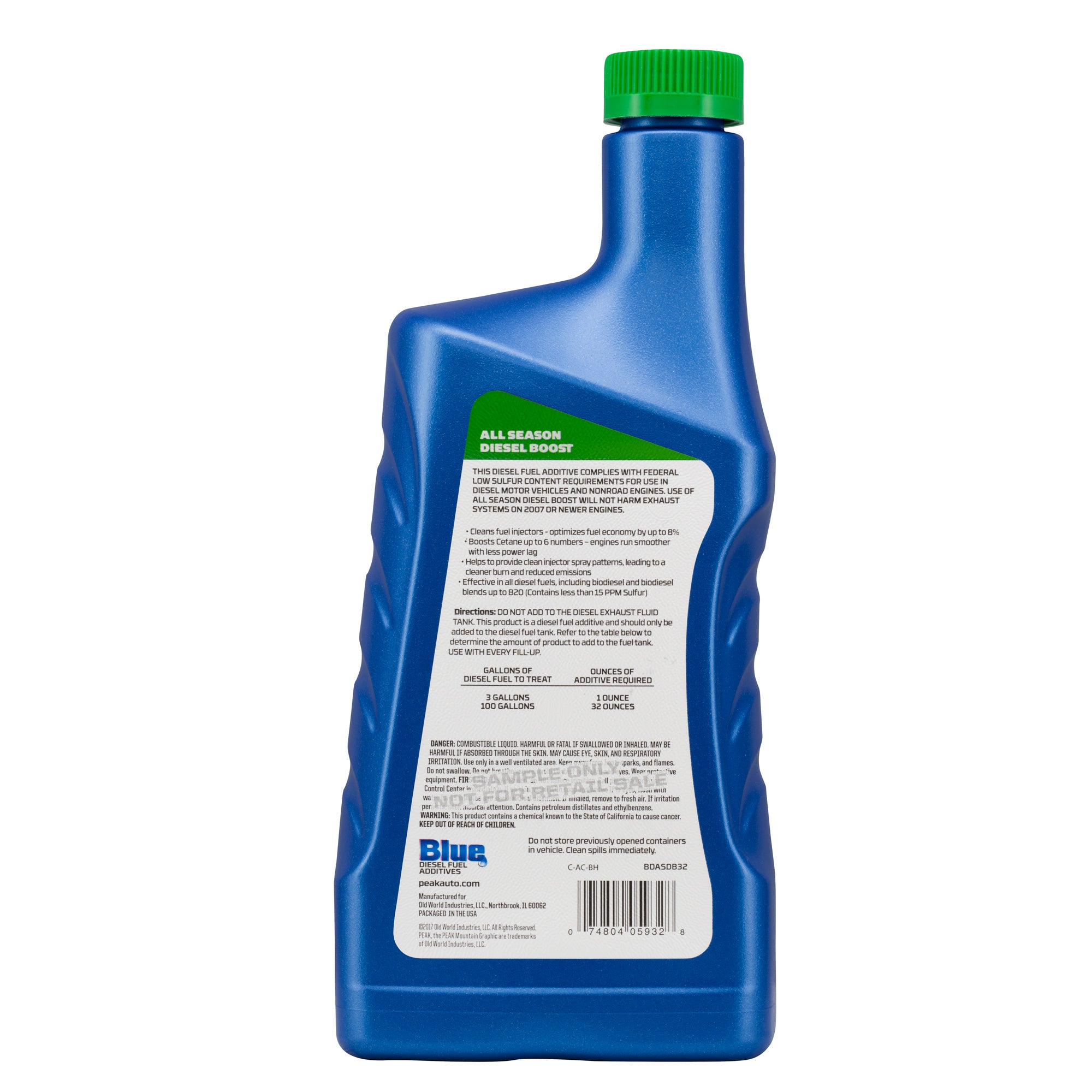 PEAK Blue 32 Ounce Liquid All Season Cetane & Mileage Booster for Diesel Engines