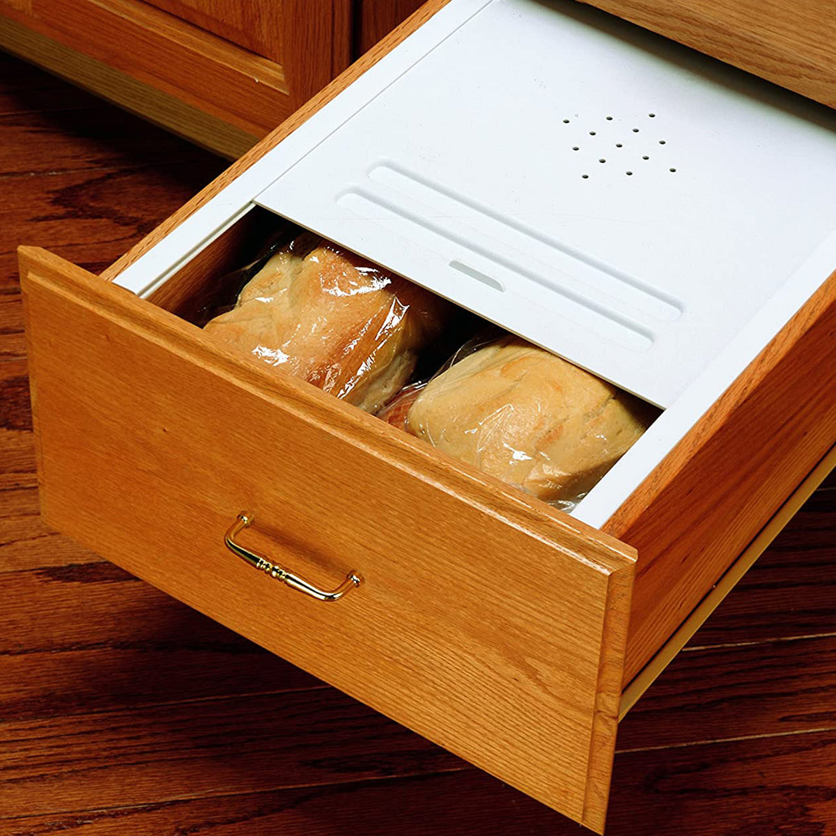 Rev-A-Shelf BDC-200-11 Small Kitchen Bread Drawer Cover Kit with Hardware, White