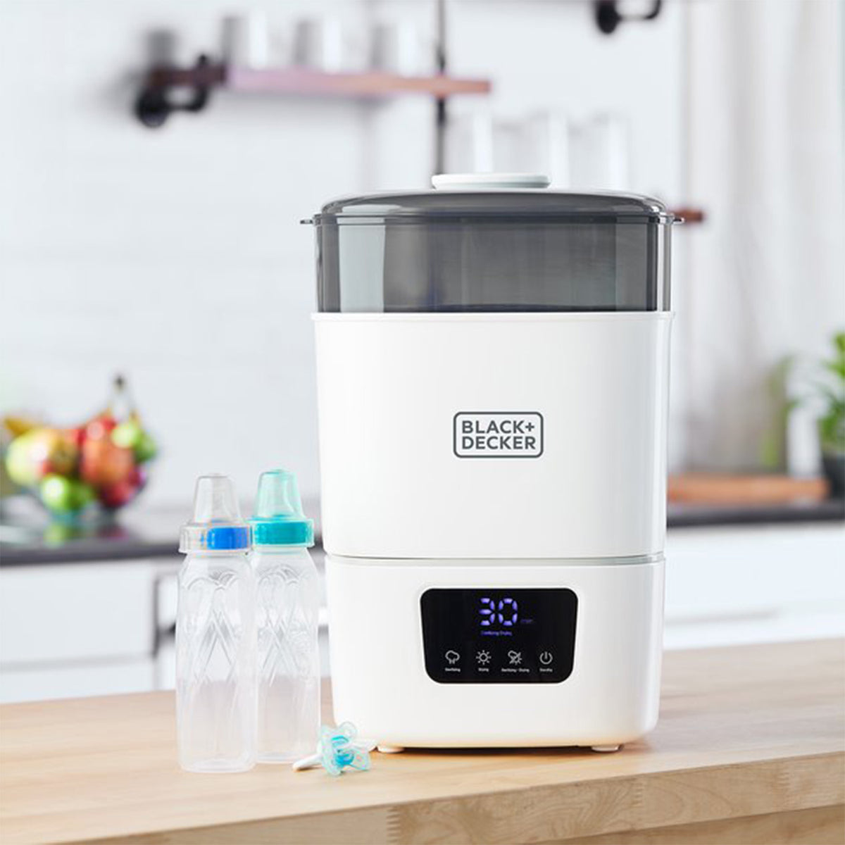 Black+Decker BDXBSB15 600 Watt Baby Bottle Sterilizer, Holds 13 Standard Bottles - VMInnovations