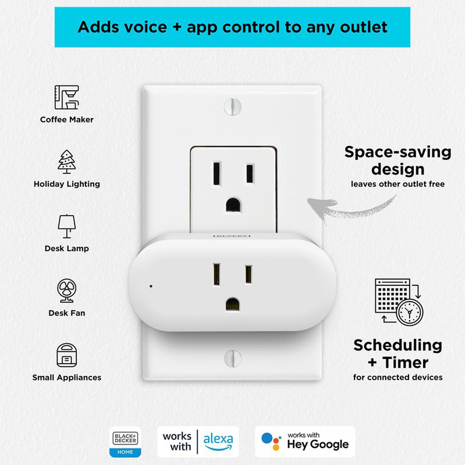 Black+Decker Smart Home Kit with Smart Thermostat, Light, and Plug(Open Box)
