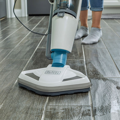 Black and Decker HEPA Corded Steam Mop and Vacuum Cleaner Combination Duo, White