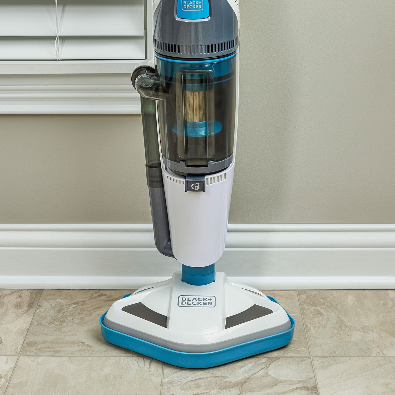 Black and Decker HEPA Corded Steam Mop and Vacuum Cleaner Combination Duo, White