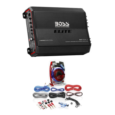 Boss Audio Systems BE1500.1 Elite Monoblock Amplifier & Installation Wiring Kit
