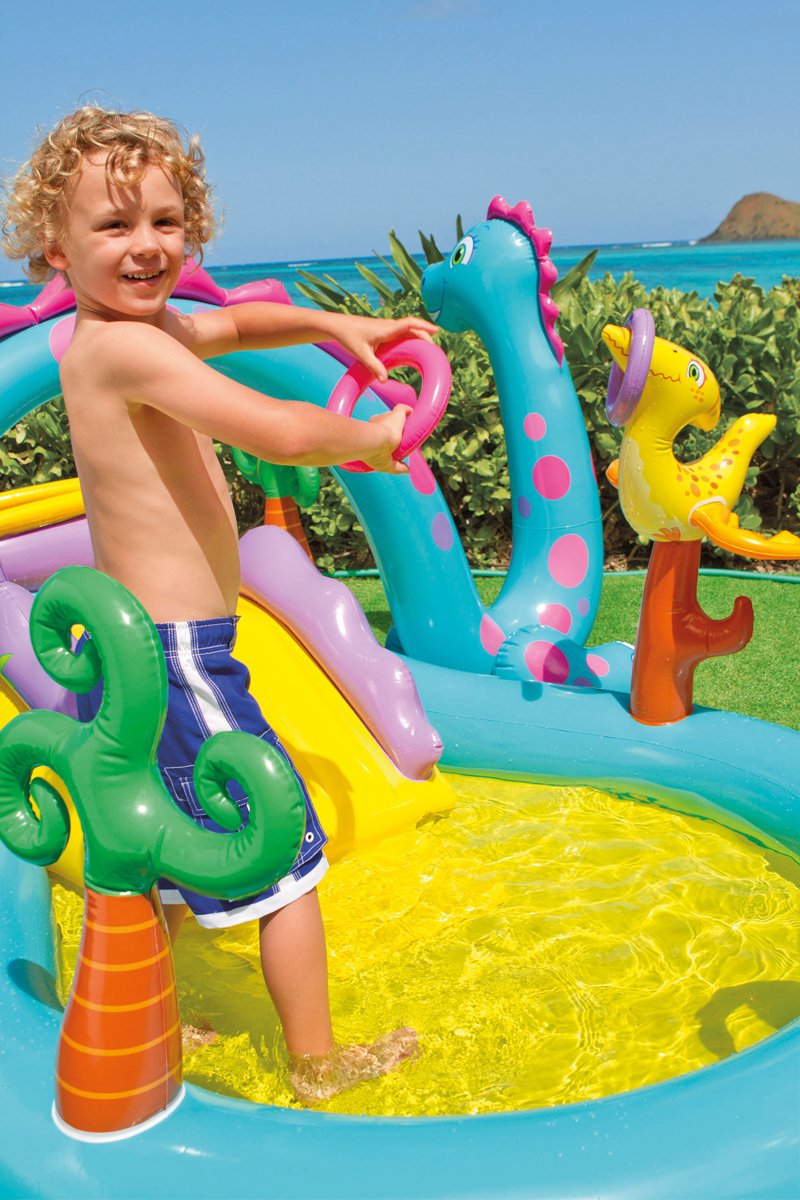 Intex Corded Electric Air Pump w/ Intex Kids Inflatable Play Center Slide