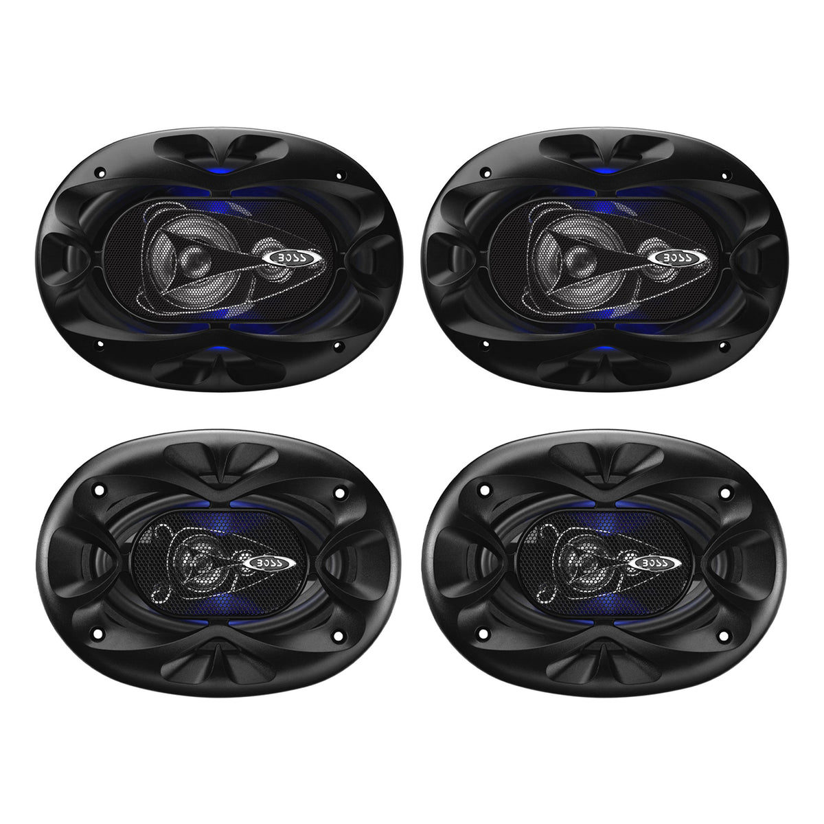 Boss Rage 6 x 9 & 4 x 6 Inch 4 Way Full Range Mobile Audio/Video Speakers Pairs - VMInnovations