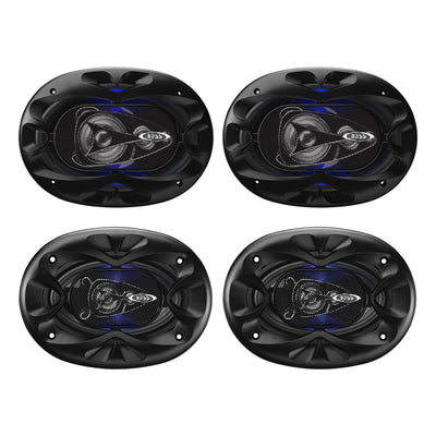 Boss Rage 6 x 9 & 4 x 6 Inch 4 Way Full Range Mobile Audio/Video Speakers Pairs - VMInnovations
