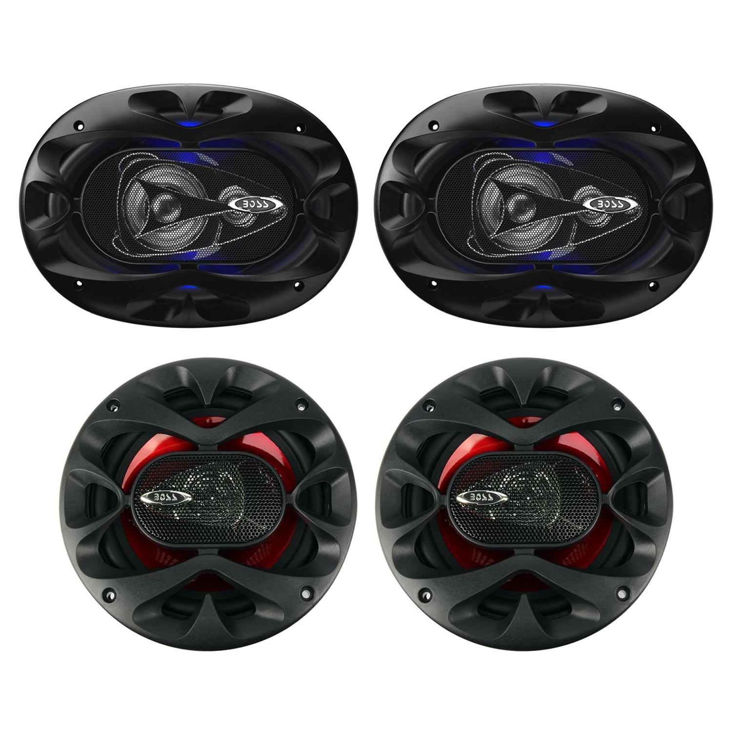 Boss Rage 6 x 9 & 6.5 Inch 4 Way Full Range Mobile Audio/Video Speakers Pairs - VMInnovations