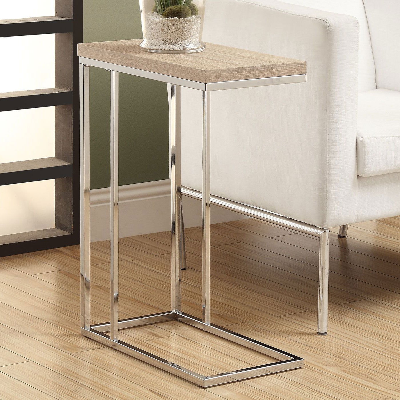 Monarch Specialties Contemporary Accent Rectangular Side End Table, Natural (2)