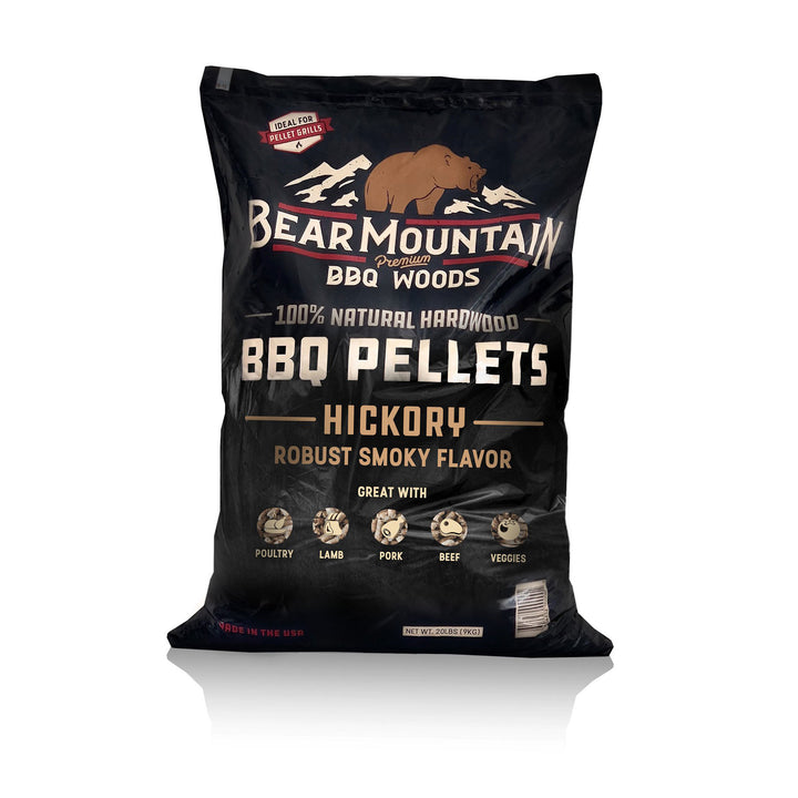 Bear Mountain BBQ All-Natural Hardwood Hickory Smoker Pellets, 20 Lb (2 Pack)