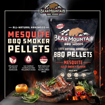 Bear BBQ Premium All-Natural Hardwood Mesquite BBQ Smoker Pellets 20lb(Open Box)