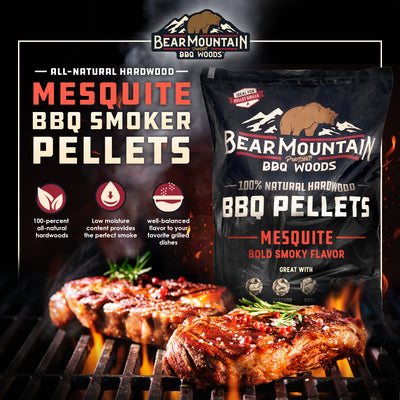 Bear Mountain BBQ Premium All Natural Wood Mesquite Smoker Pellets, 40 Pounds (Refurbished)
